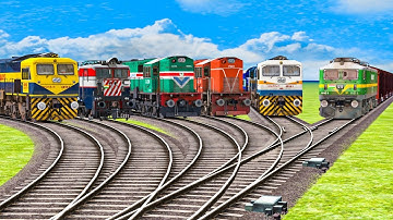 6 TRAINS RUNNING ON RISKY RAILWAY TRACKS | Most Dangerous Bumpy Railroad Tracks | Train Simulator