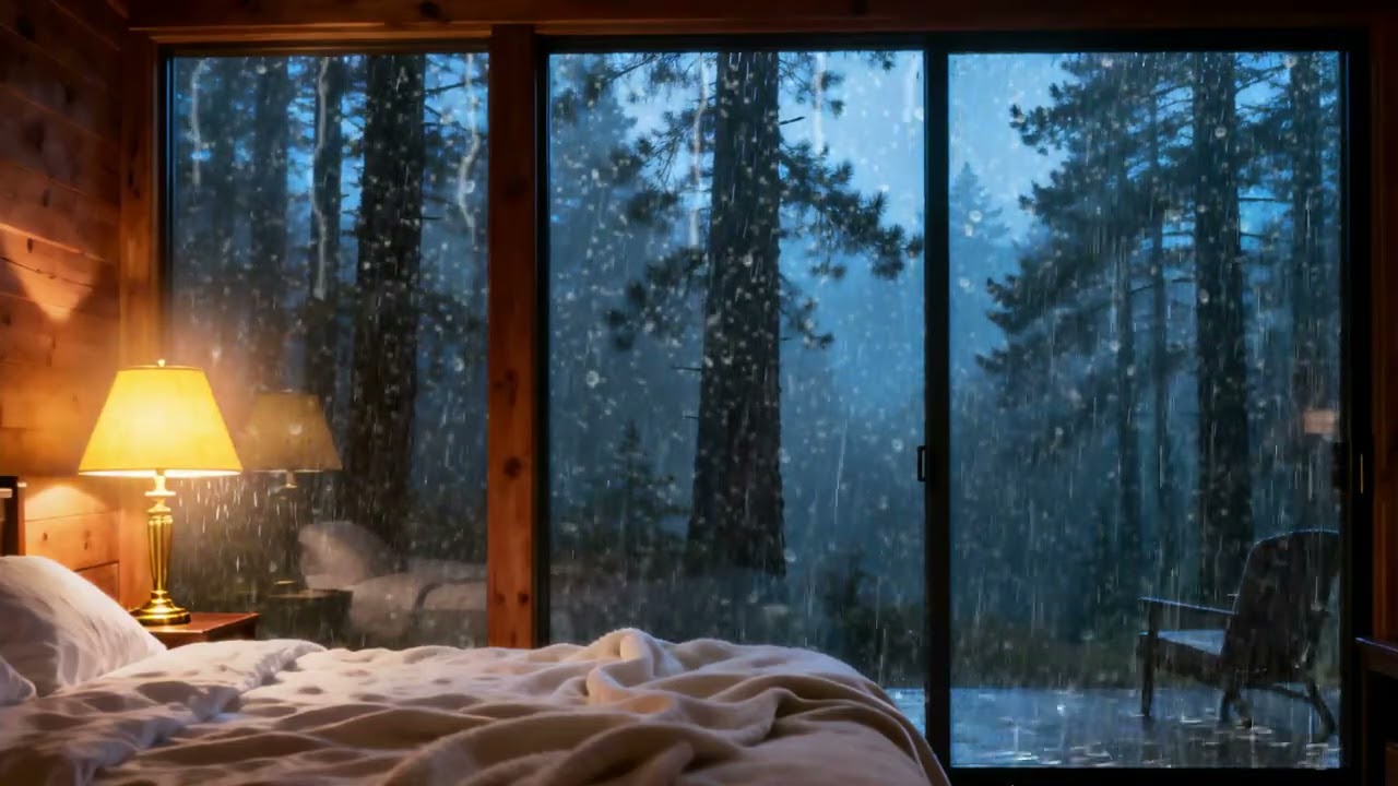 Rain Sounds for Sleep - Open Window Rain Sounds - Heavy Rain Sounds - 3 Hours