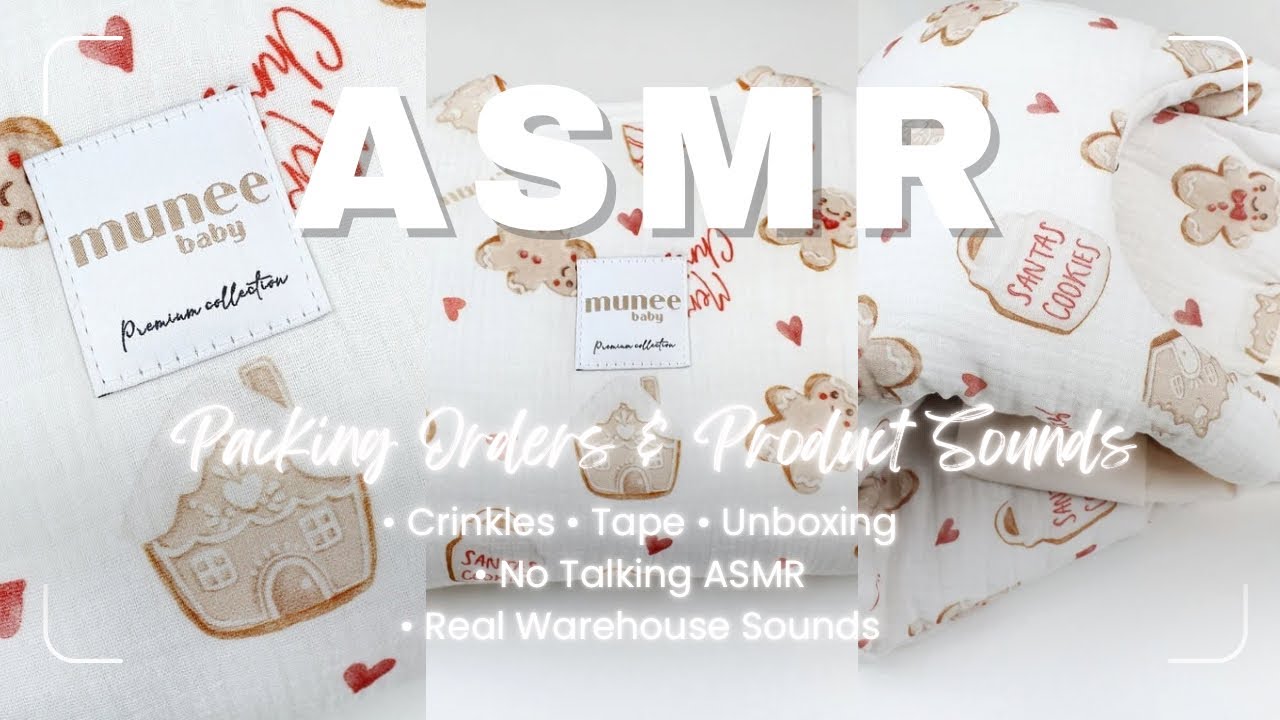 1 Hour ASMR Packaging. MUNEE Baby Soft Crinkles. Satisfying Unboxing Sounds (No Talking)