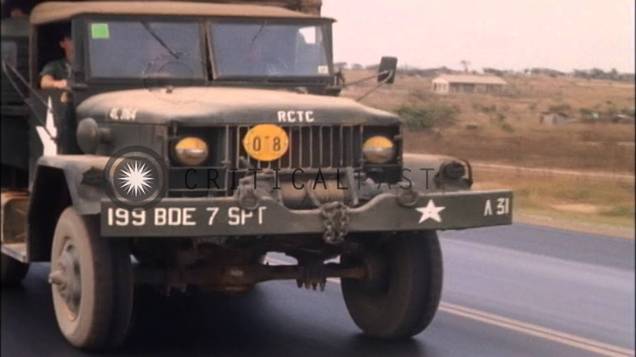 US soldiers board military trucks and are en route to 199th Infantry Brigade base...HD Stock Footage