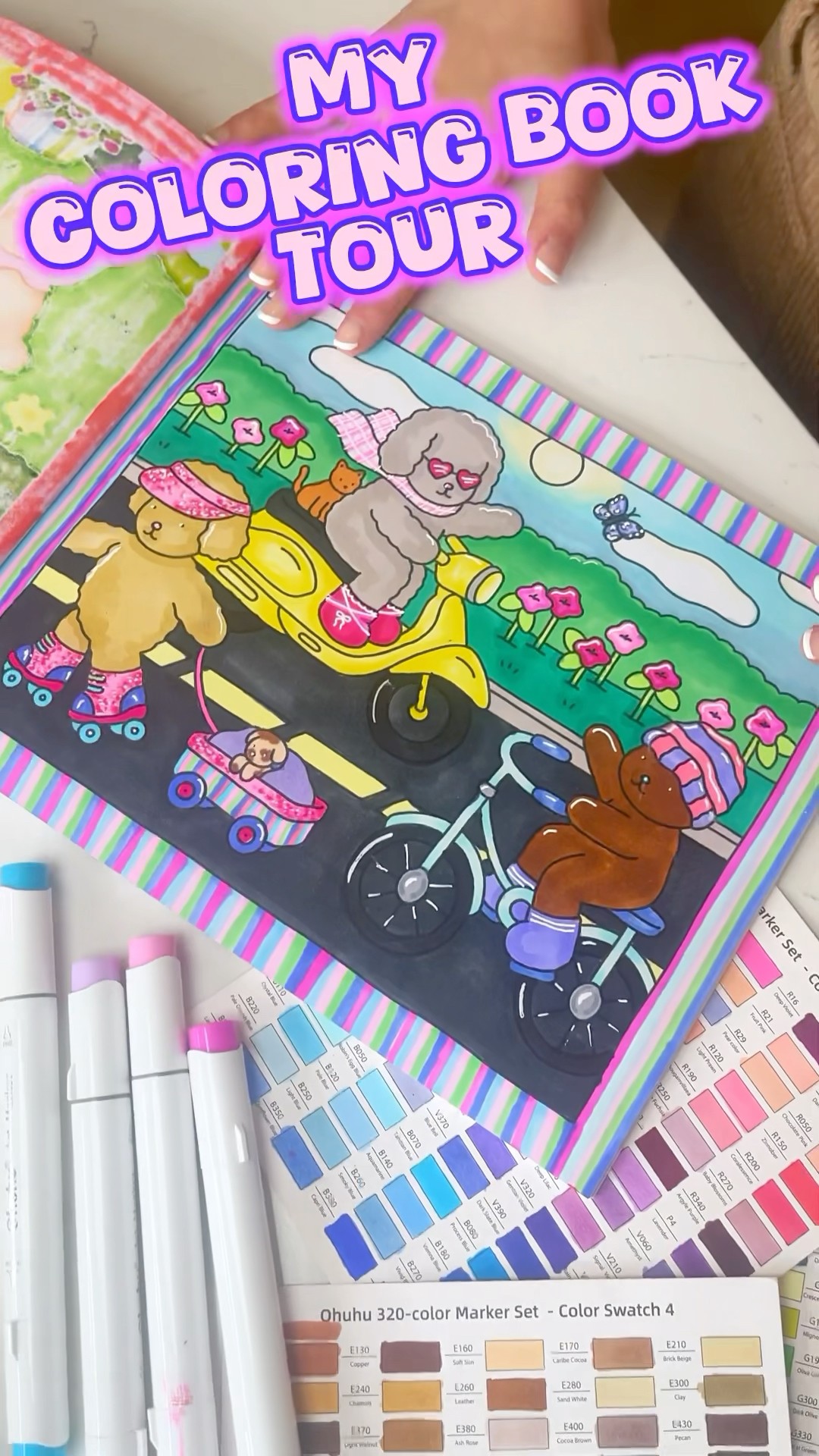 My coloring book tour - 1 month work??️? #bobbiegoods #coloring #art #ohuhumarkers