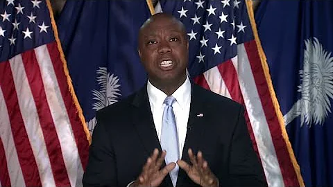 Senator Tim Scott delivers the Republican response...