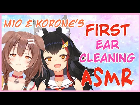 ASMR by Inugami Korone and Ookami Mio (Ear Cleaning/Ear Blowing/Whispering)