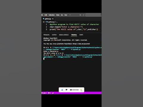 Python program to find ASCII value of character #python # ...