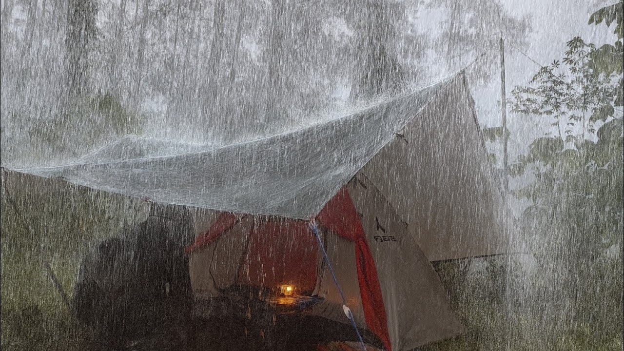 Solo Camping in Heavy Rain — The Whole Campsite Flooded! - YouTube