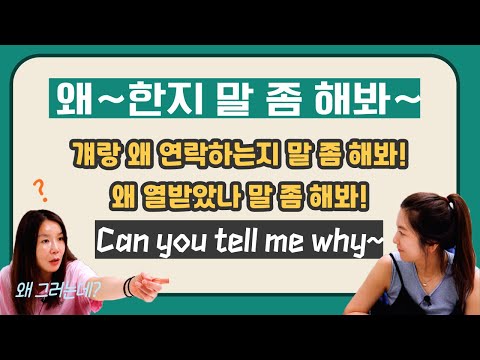 Can you tell me <strong>why</strong> ~ &amp;quot;<strong>왜</strong> ~한지 말 좀 해줘&amp;quot; 패턴으로 스피킹 해보기 |세가영|