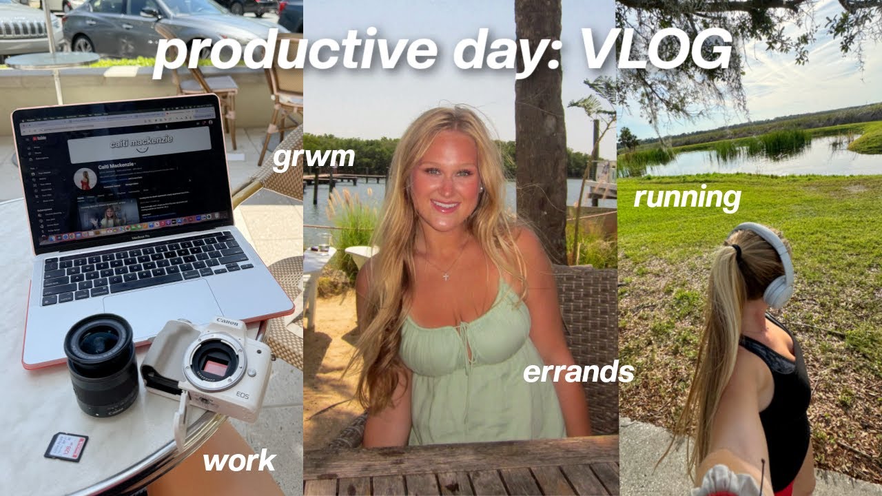 productive day in the life - grwm, errands, work, running - YouTube