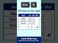 Master Excel Fill Shortcuts in 30 Seconds! | Ctrl + D, Ctrl + R, Ctrl + E Explained ⚡