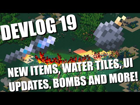 Isometria Devlog 19 - New Items, Water Tiles, Bombs, and UI Updates - Made with Pygame and Python