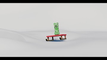 Minecraft Creeper on a sled animation | Blender animation!