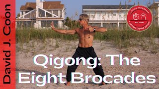 Full Baduanjin Eight Brocades of Silk Qigong - with English Instruction on the Beach Update