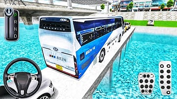 New Kia Express Bus River Bridge Driving | 3D Driving Class 2025 | Android IOS GamePlay