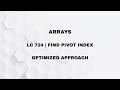 ARRAY| FIND PIVOT INDEX| LC - 724| [OPTIMIZED]
