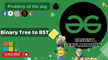 Binary Tree to BST | 08 Sep POTD | POTD | GFG Problem of the Day | C++ | Java | Python