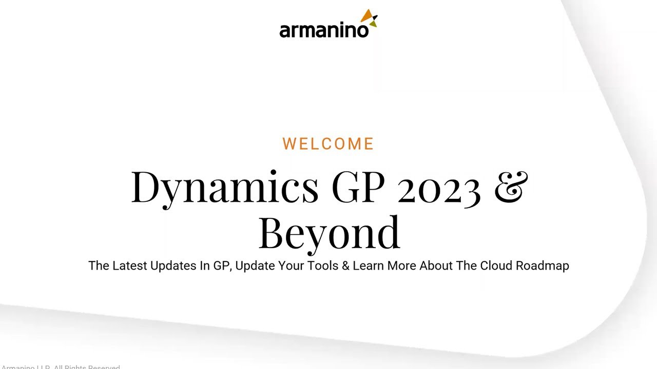 Learn the Latest Microsoft Dynamics GP Updates and Cloud Roadmap - YouTube