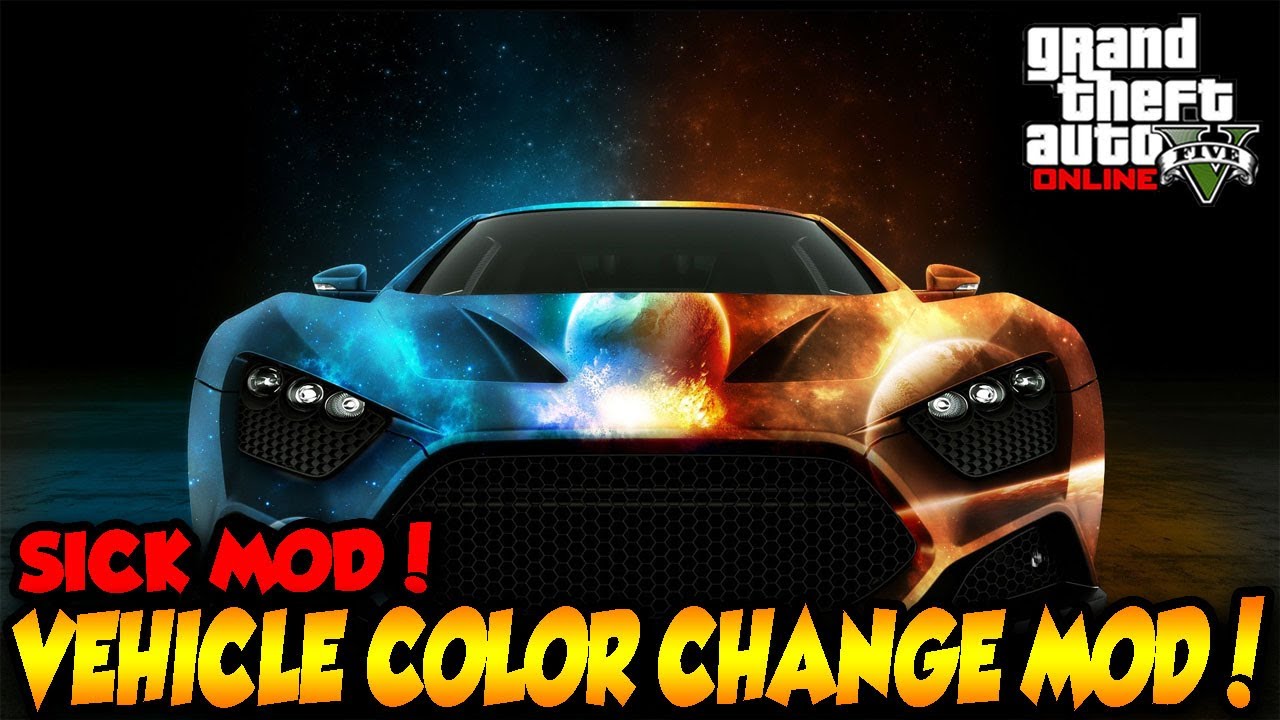 GTA 5 ONLINE VEHICLE PAINT COLOR CHANGE MOD! (GTA 5 MODS) CHANGE PAINT