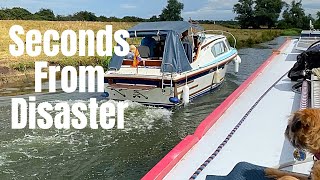 Ramming A Fibreglass Cruiser With An 18 Ton Narrowboat On The River Great Ouse.