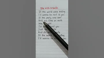 Lady Gaga Bruno Mars Die With A Smile Song Lyrics Ladygaga Brunomars Diewithasmile Trending 