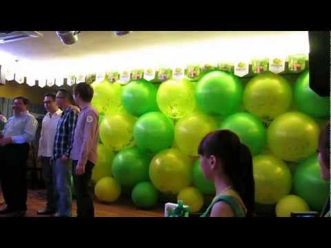 Balloon explosion for launching ceremony