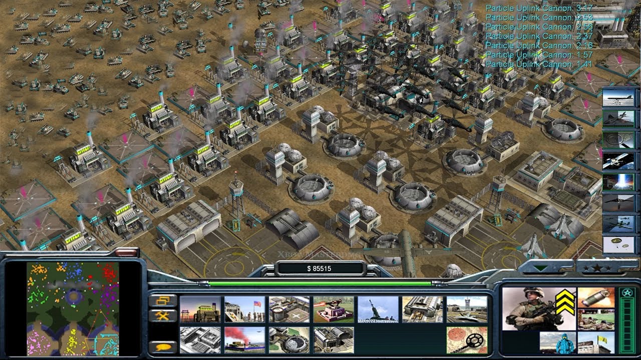 Command & Conquer: Generals - Zero Hour -USA Laser 1 vs 7 HARD Generals ...