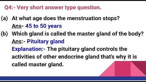Class 8, Science, Ch - 10 ( Reaching the age of adolescence)  Lecture 6, Assignment 2 solution