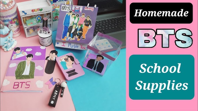 DIY 6 BTS school supplies//BTS stationery set//DIY k-pop school