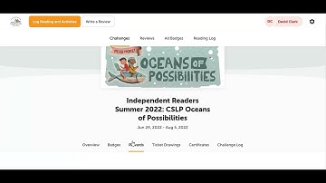 Logging reading with the Beanstack app on a computer- Hampstead Public Library Summer Reading 2022