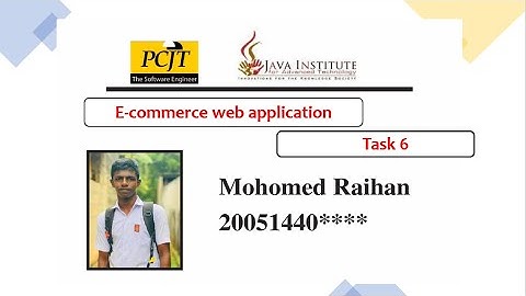 Web Project Task 06 | 1st Year | Semester 01 | Java Institute