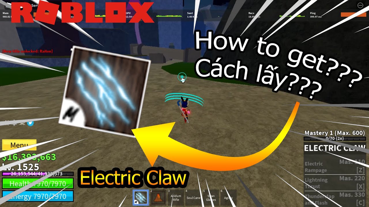 Roblox | Cách Lấy Electric Claw (Electric V2) trong Blox Fruits (400