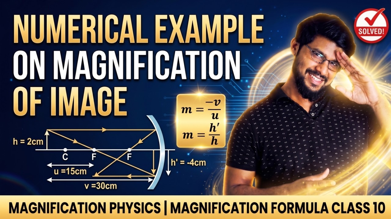 NUMERICAL EXAMPLE ON MAGNIFICATION OF IMAGE | MAGNIFICATION PHYSICS ...