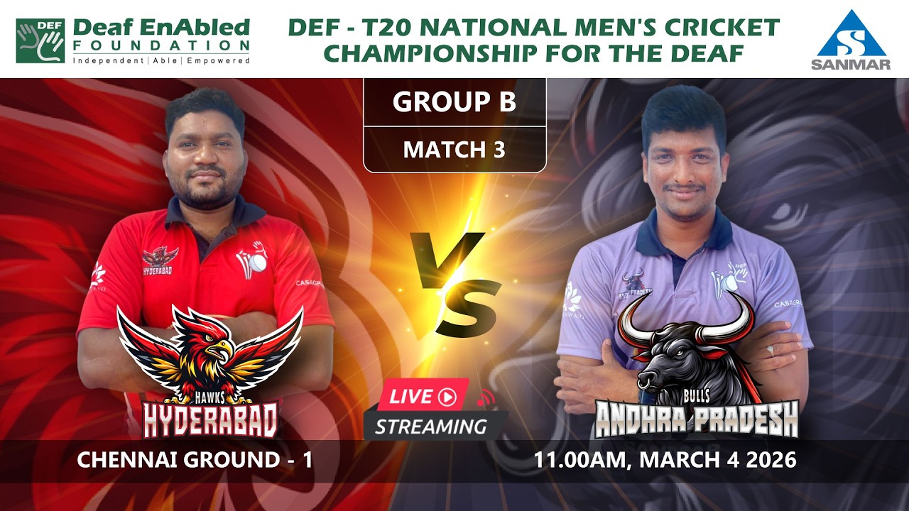 HAWKS HYDERABAD VS BULLS ANDHRA PRADESH || DEF-T20 NATIONAL MEN'S CRICKET CHAMPIONSHIP FOR DEAF 2026