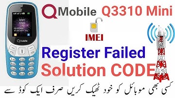 Qmobile 3310 mini IMEI Change with code without pc | How to Fix Register Failed With IMEI Code