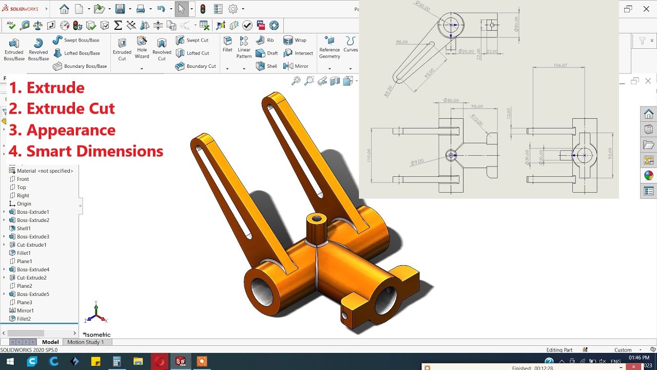 Solidworks Beginner Tutorial Exercise #64 - YouTube