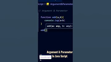 What is the Argument & Parameter In Java Script #javascript #java #CodeWithMK