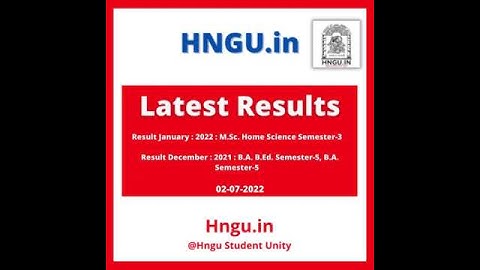 Hngu Results Update Hngu.in