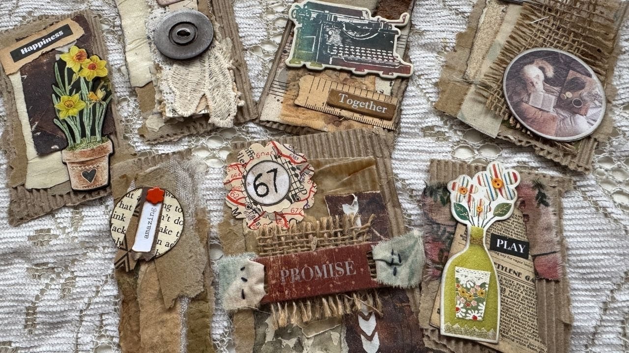 Идеи для бирок в винтажном гранж-журнале