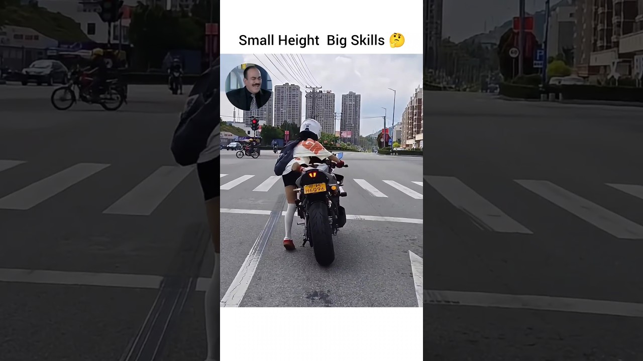 Small Height  Big Skills 🤔 #shorts #funny #reaction #motovlog #bike #video