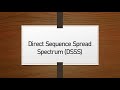 Direct sequence spread spectrum dsss