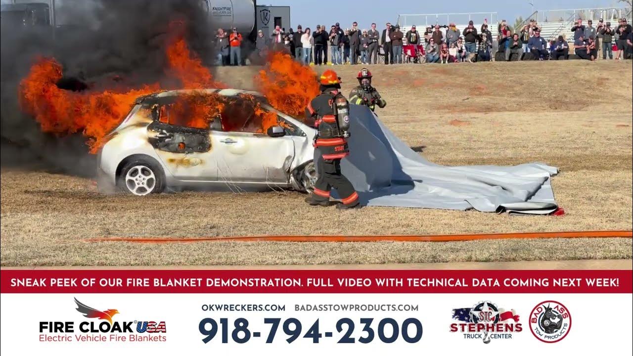 Fire Cloak USA EV Fire Blanket Training in Oklahoma (SNEAK PEEK!) Full Video and Data Next week