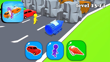 Shape-shifting 🚁🚲🚗 Gameplay All Levels Android Walkthrough New Pro Game Level 13-14