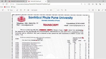 Transcript Certificate Verification Process SPPU || ट्रान्स्क्रिप्ट सर्टिफिकेट व्हेरिफिकेशन