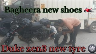 Duke zen3 new tyre 🛞 | Bagheera ka new shoes 👞 | @sawan_rider #youtube #vlogger #riderlife #viral |