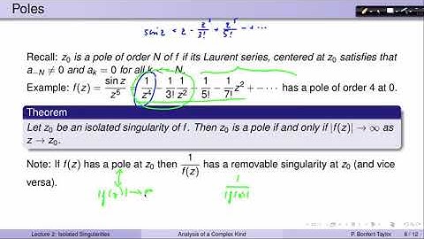 Week7Lecture2  Isolated Singularities of Analytic Functions