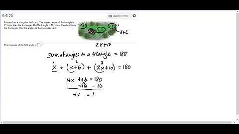 Linear word problem - sum of angles in a triangle