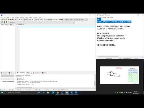 IMPLEMENTATION OF OR GATE ON C PROGRAMMING