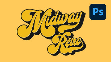 How To Use OpenType Features Midway Retro Font In Photoshop | Extruded Text Design