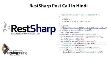 Restsharp posting data to web api - post call - In hindi