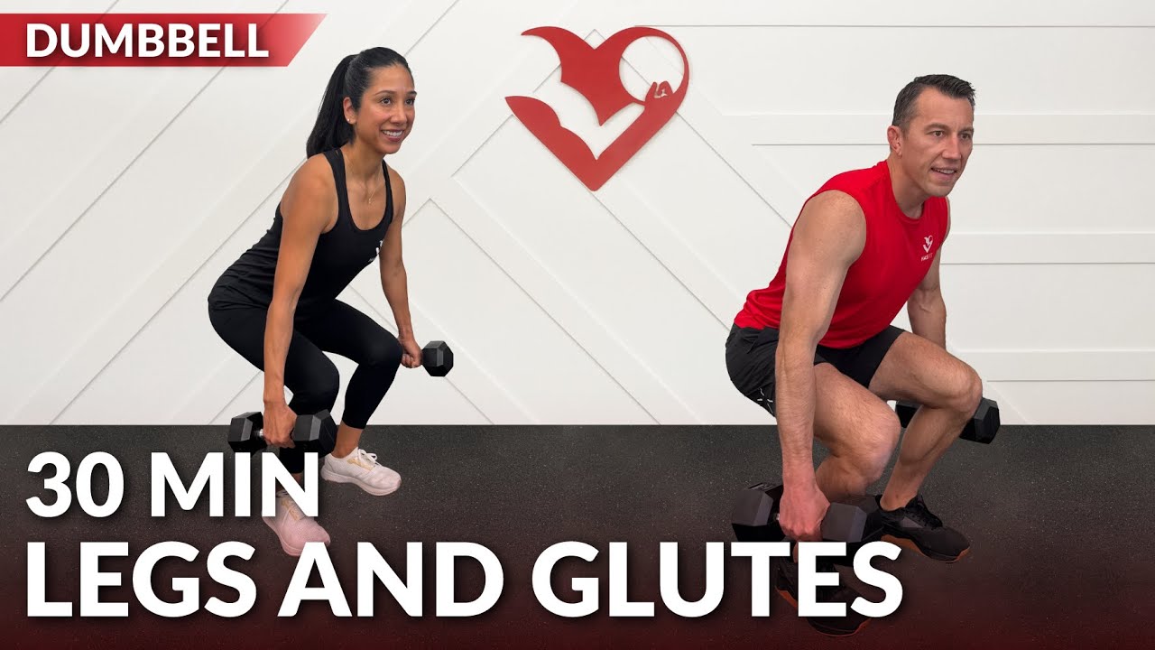 30 Min Legs and Glutes Workout with Dumbbells at Home Leg and Butt ...