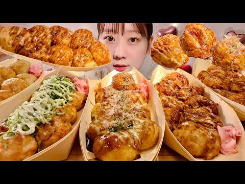 ASMR たこ寿のたこ焼き【咀嚼音/ Mukbang/ Eating Sounds】【日本語字幕】