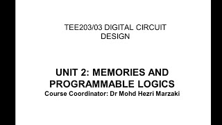 Memories and Programmable Logics
